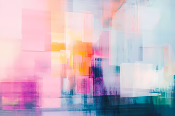 Colorful Abstract Background with Geometric Shapes and Grainy Effects