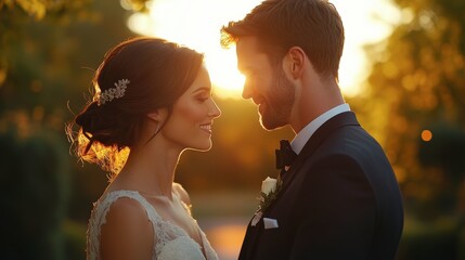 Romantic Outdoor Wedding Ceremony at Sunset