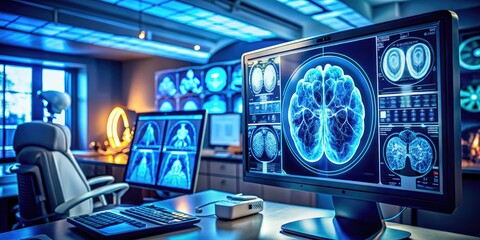 Brain MRI Scan on Medical Monitor - Diagnostic Imaging Insights