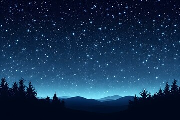 Naklejka premium Night Sky with Blue Space Background