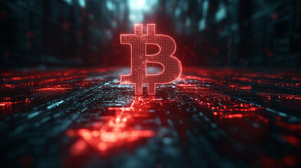 bitcoin red illustration