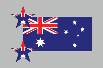 Australia flag, The flag of Australia, Flag of Australia national country symbol illustration Vector, Rectangle Australia flag illustration, Flat vector illustration
