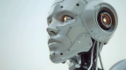 Fototapeta premium robot solves complex problems, the work of artificial intelligence