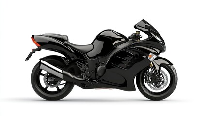 Obraz premium Sleek Black Motorcycle with Modern Design