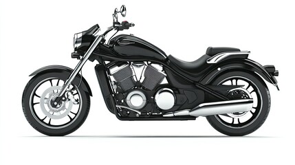 Fototapeta premium Sleek Black Motorcycle in High Detail