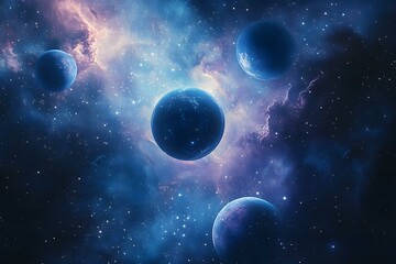Obraz premium Image of Planets in Outer Space Against a Starry Background