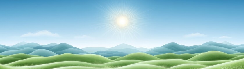 Obraz premium Radiant sunshine illuminating majestic mountains, a breathtaking vista of nature's splendor