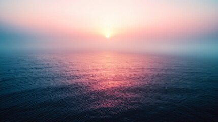 Serene Aerial View of Ocean at Sunrise