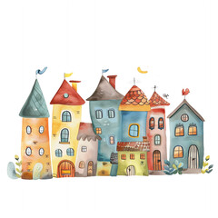 Labrador Retriever Puppy Playing in a Colorful and Vibrant Town