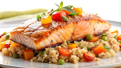 grilled salmon with vegetables