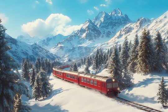 Swiss Alps train