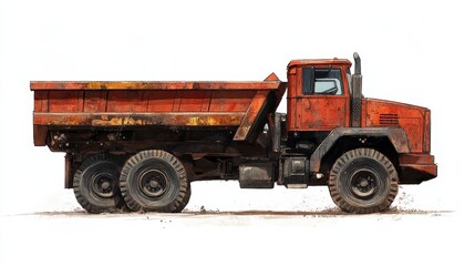 Dump Truck with Raised Bed in Horizontal Position