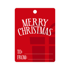 Christmas tag design. Holiday template for Xmas handmade gifts. Vector illustration