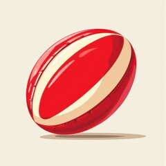 Illustrated Smooth Rugby Ball with Friendly Design