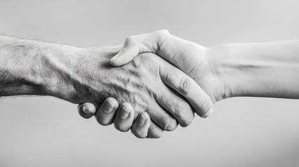 A close-up view of two hands shaking, symbolizing agreement, partnership, and collaboration in a professional setting.