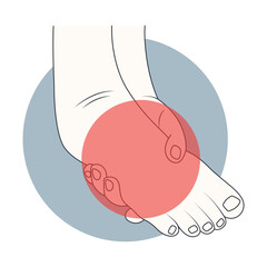 Illustration of Pain on Hand and Leg. Flat Vector Graphic Design.