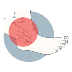 Illustration of Pain on Hand and Leg. Flat Vector Graphic Design.