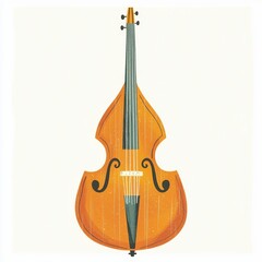 Naklejka premium Illustrated Double Bass for Children's Book