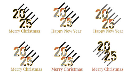 Merry Christmas and Happy New Year Luxury Vector Typography Design Just Typography Set