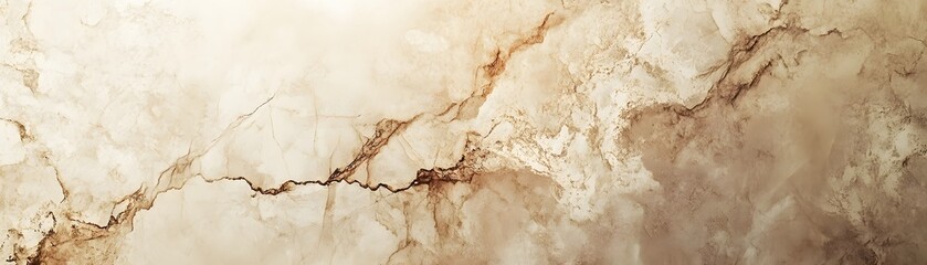 Obraz premium A Cracked and Weathered Wall with Beige and Brown Tones
