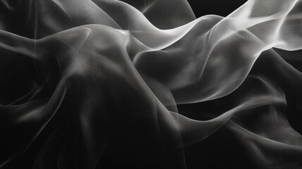 Obraz premium Black satin fabric with smooth, luxurious texture, perfect for elegant decoration and fashion