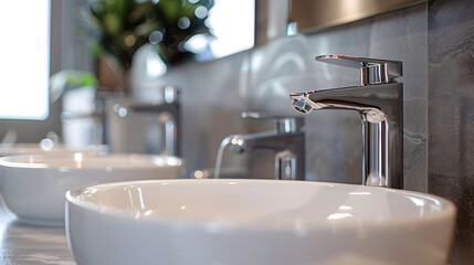 different plumbing fixtures for use in the bathroom and toilet room, in the kitchen on the table