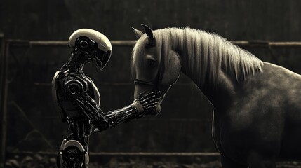 Robot and Horse Interaction in Futuristic Setting