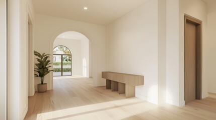 Cozy Minimalist Entryway with Warm Wood Accents | Inviting Home Decor Interior Design Concept