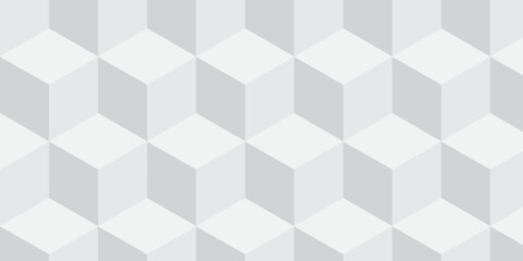 White geometric cube creative concept triangle overlap square technology background. digital cubes fabric and wallpaper grid block texture background.