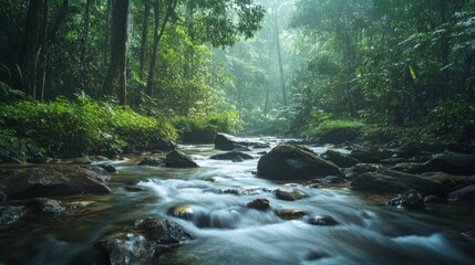 Obraz premium Southeast Asian jungles inviting immersion in untouched natural landscapes. Nature