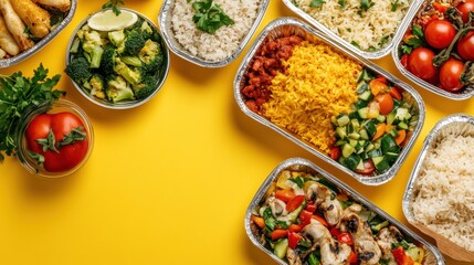 Food Delivery - Various Dishes in Aluminum Containers