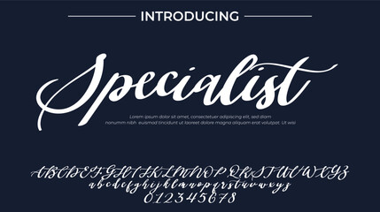 Specialist Font Stylish brush painted an uppercase vector letters, alphabet, typeface