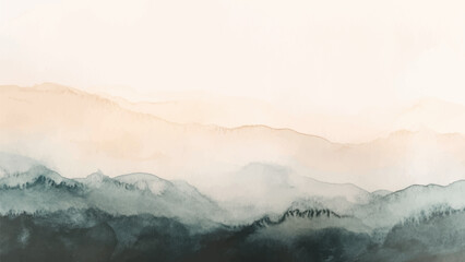 Abstract horizontal watercolor background. Hand drawn vector texture. Brush stroked painting pastel color watercolour