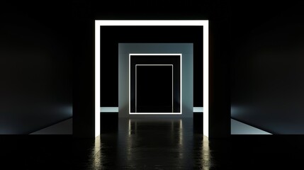 Light design on a black background creates a dramatic and captivating effect. A unique combination of illumination and darkness. 