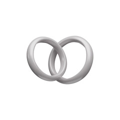 3D illustration of an elegant set of wedding rings for a marriage proposal and engagement.