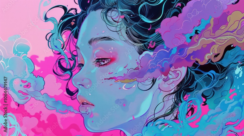 Poster ai-generated art blending technology and creativity to produce unique visual pieces. illustrations