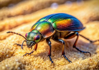 Fototapeta premium Beach Beetle, Sunny Day, Macro Photography, Insect Portrait