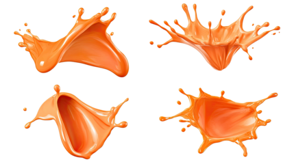 Dynamic Orange Splashes Captured During a Creative Paint Session Generative AI