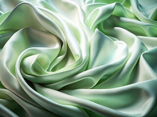 Obraz premium Elegant Pale Green and White Fabric Close-Up for Luxury Branding