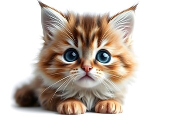 Obraz premium Cute orange cat and grey cat, very cute animal in the world.