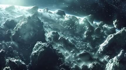 Fototapeta premium Companies investing in space mining to harvest minerals from asteroids for use on Earth.