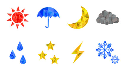 天気関連のイラスト＿ポリゴンモザイク