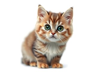 Fototapeta premium Cute orange cat and grey cat, very cute animal in the world.
