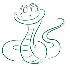 symbol of 2025 green outline of a satisfied snake