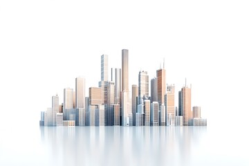 Fototapeta premium city, panorama, 3d illustration