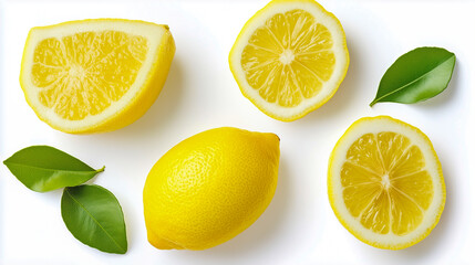 Slice of fresh half lemon isolated on white background
