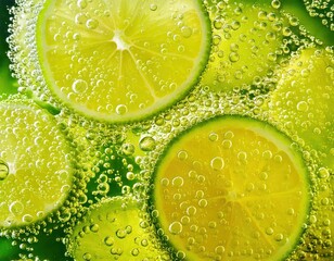 fizzy bubbly lemon lime soda carbonation texture macro background