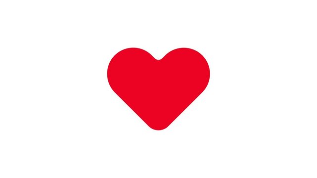 Red heart shape beating animation