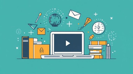 Stylish minimalist icons for enhancing online education experiences and visual learning engagement