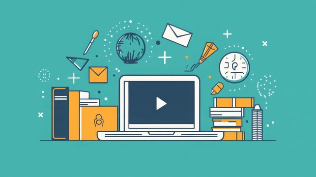 Stylish minimalist icons for enhancing online education experiences and visual learning engagement